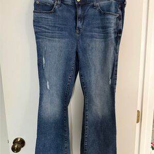 torrid Sky High Kick Distressed Flare Jeans Plus Size 12